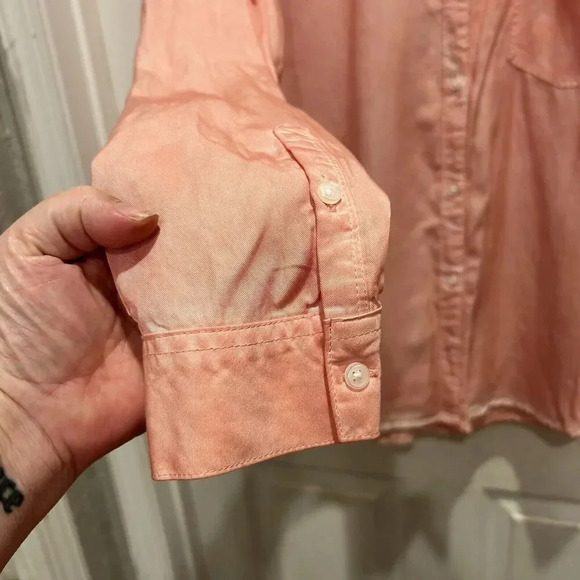 Time And Tru Women’s Pink Roll Tab Long Sleeve Button Down‎ Shirt 2X Lyocell - Picture 4 of 7